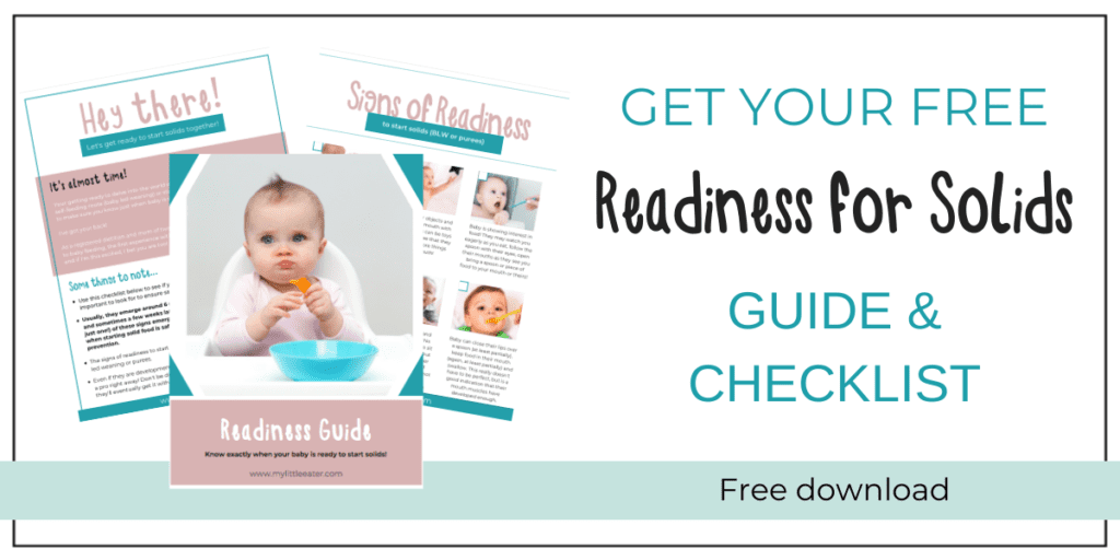 Free guide and checklist to see baby's readiness for starting solids