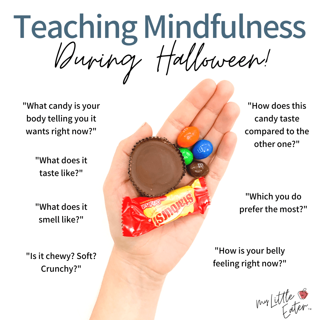 teaching mindfulness Halloween candy toddler