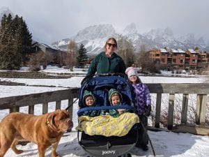 First twin mom interviewed, Victoria, and her children.