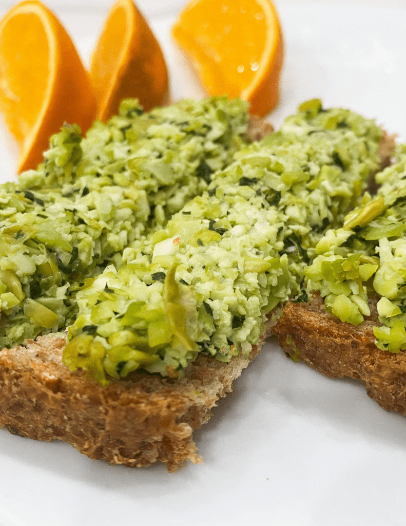 Edamame on toast for baby