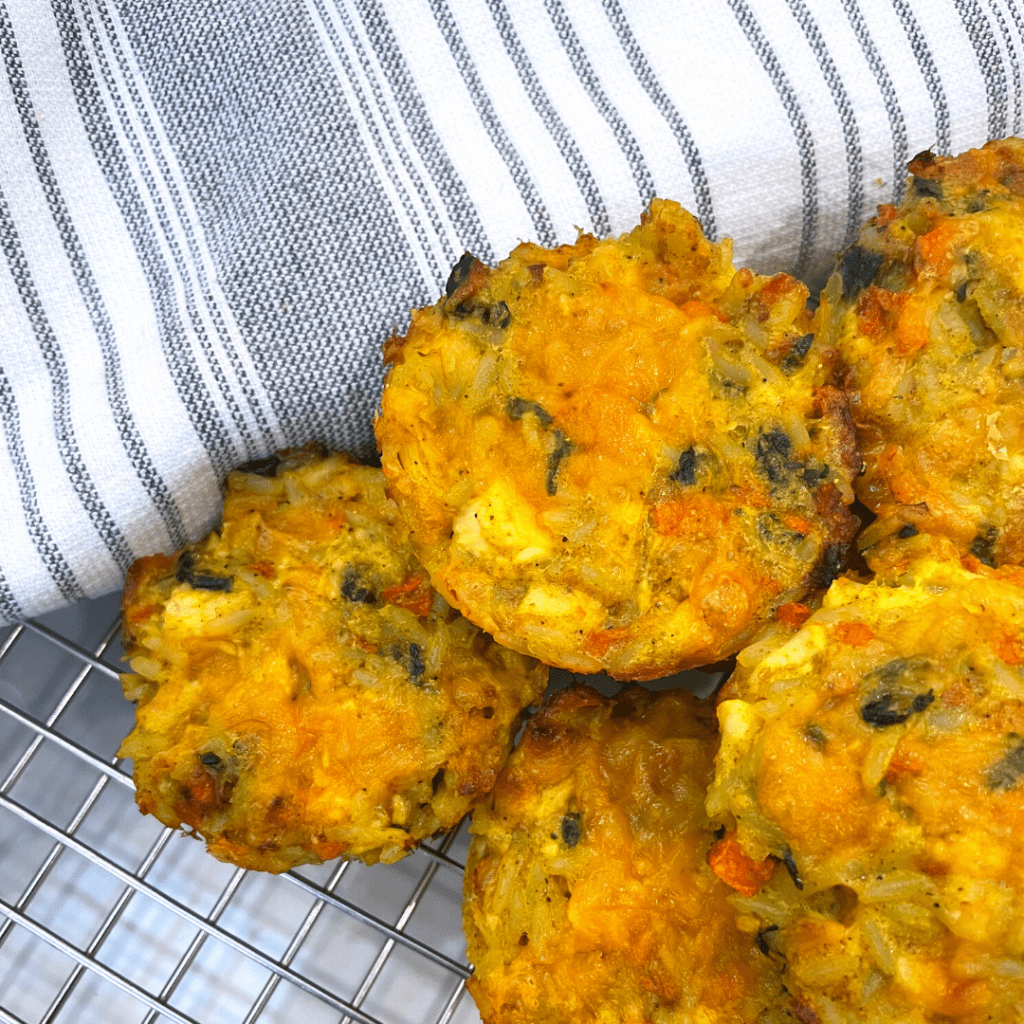 Chicken curry rice cups for baby led weaning and picky eaters.