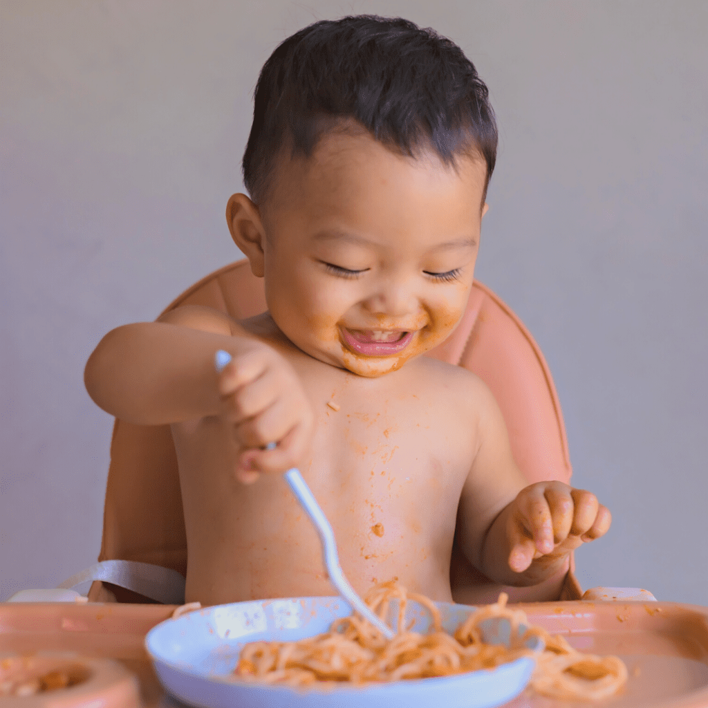 baby meatballs and spaghetti