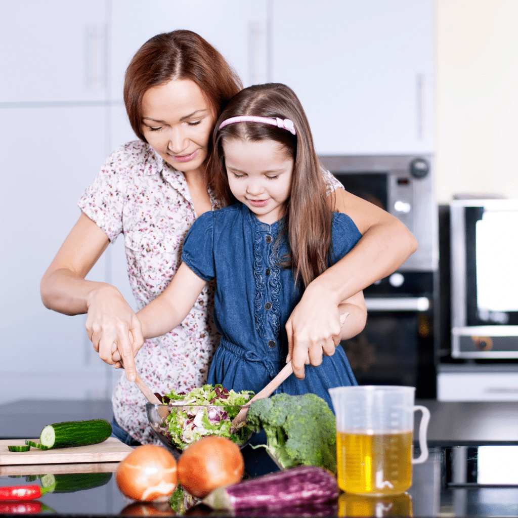 cooking with kids in the kitchen