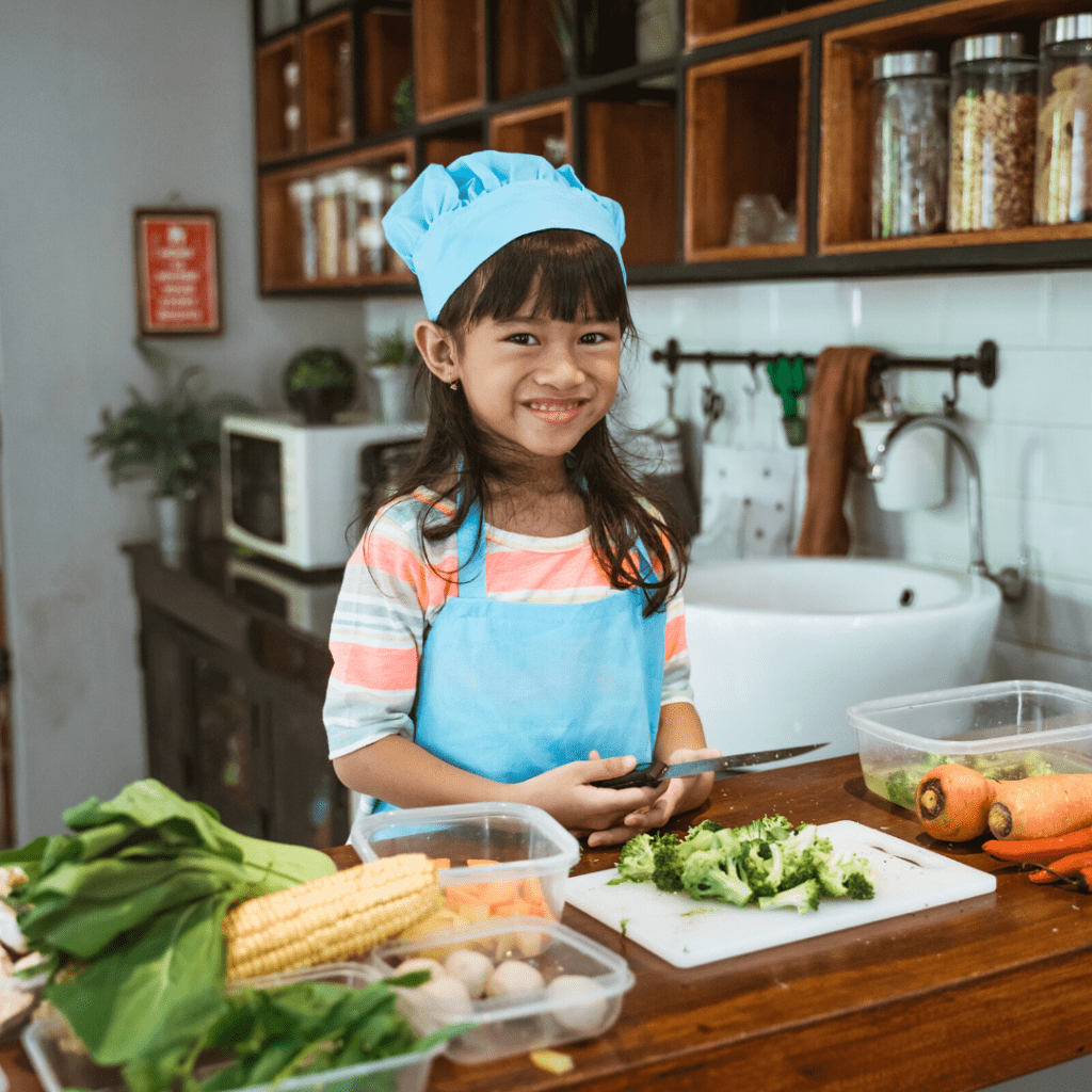 when kids help cook